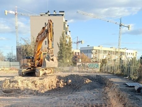 Primeros trabajos en la parcela de la promoción Halar de AEDAS Homes en el nuevo barrio de San Agustín en Alicante