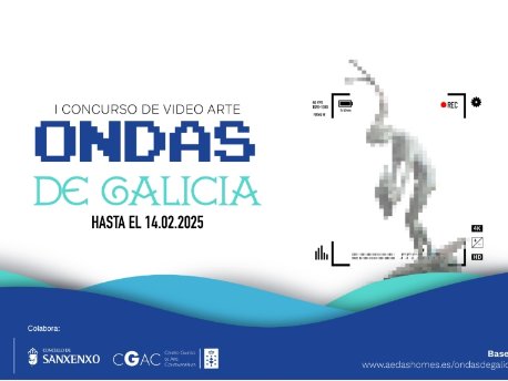 Cartel del I Concurso Internacional de Videoarte Marino ‘Ondas de Galicia’ de la ciudad de Sanxenxo