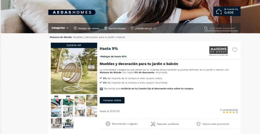 club descuentos aedas homes